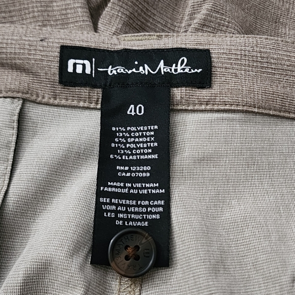 Travis Mathew Grommet Men's Size 40 Textured PinStripe Golf Shorts Khaki Brown - Picture 8 of 11